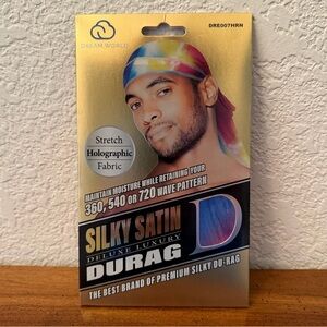 Silky Satin Durag - Rainbow Holographic Pattern, NWT